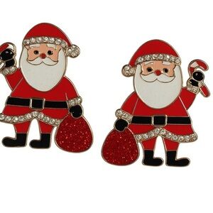BAUBLEBAR Festive Christmas Santa Claus Earrings Set - Red and White NWT
